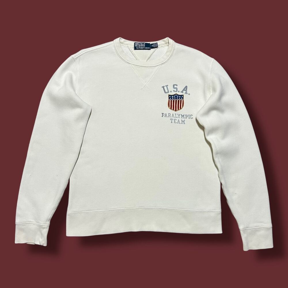Vintage Polo Ralph Lauren Sweatshirt Paralympic Team USA Crest Crewneck 90s
